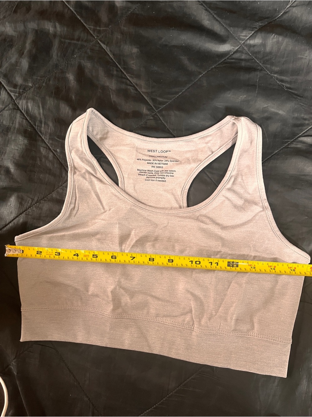 West Loop Women's Grey Racerback Seamless Sports Bra New S/M